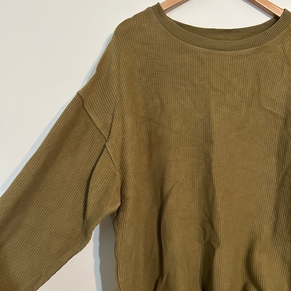 Aerie Olive Ribbed Knit Top